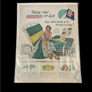 VTG LUX Diamonds Laundry Soap 1949 Advertising Print McCalls Magazine Ephemera